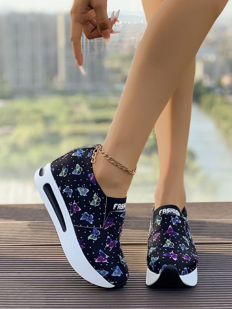 Frühjahr/Herbst 2024: Neue europäische und amerikanische Styles in großen Größen, Color-Blocking-Design, flache Ausschnitte, modische runde Zehenpartie, Slip-On-Schuhe mit dickem Schaft_voghion.com