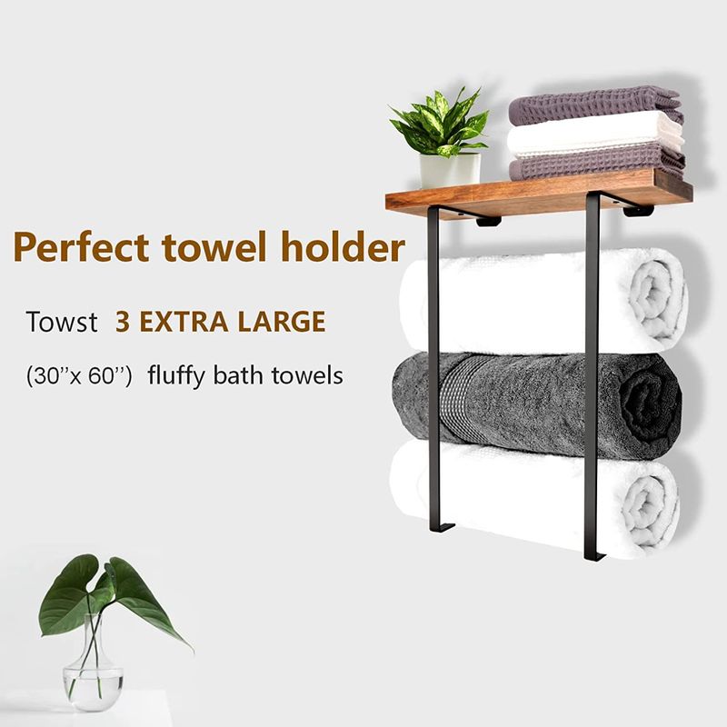 Porte-serviettes mural en métal pour salle de bain_voghion.com