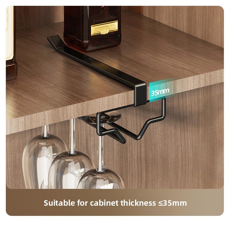 No-Drill Inverted Wine Cabinet High-End Glass Storage Rack Home Hanging Light Luxury Decorative Piece_voghion.com