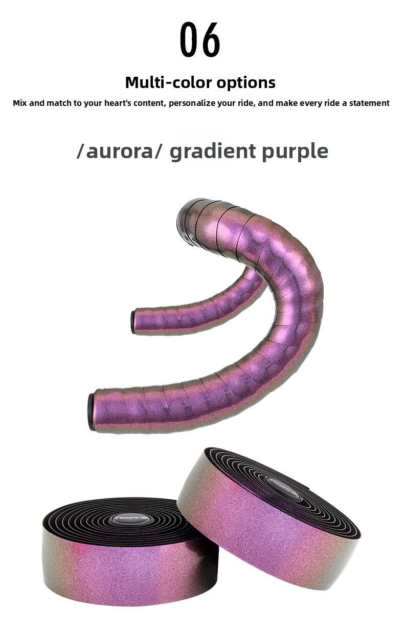 TOOPRE Road Bike Bicycle Color Changing Sweat Absorption Anti-Slip Bent Handlebar Binding Tape Colorful Aurora Gradient_voghion.com