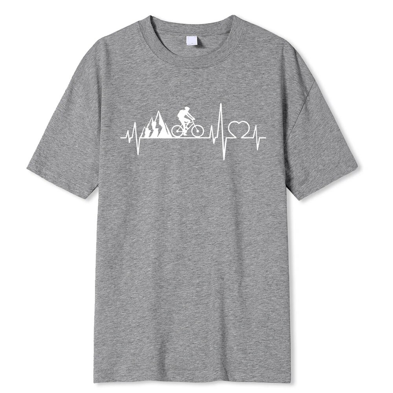VTT battement de coeur vélo hommes T-shirts décontracté imprimé 2024 été manches courtes noir t-shirt T-shirts grande taille Camiseta_voghion.com