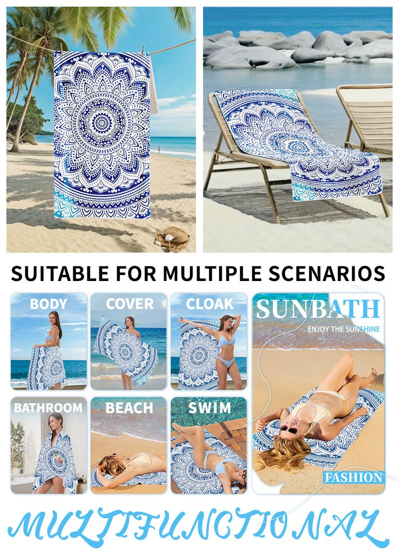 Mikrofaser-Strandtuch – extrem saugfähig, schnelltrocknend, Bade- und Sandtuch (superweich, leicht, sandfrei, LSF 50+, große Größe)_voghion.com
