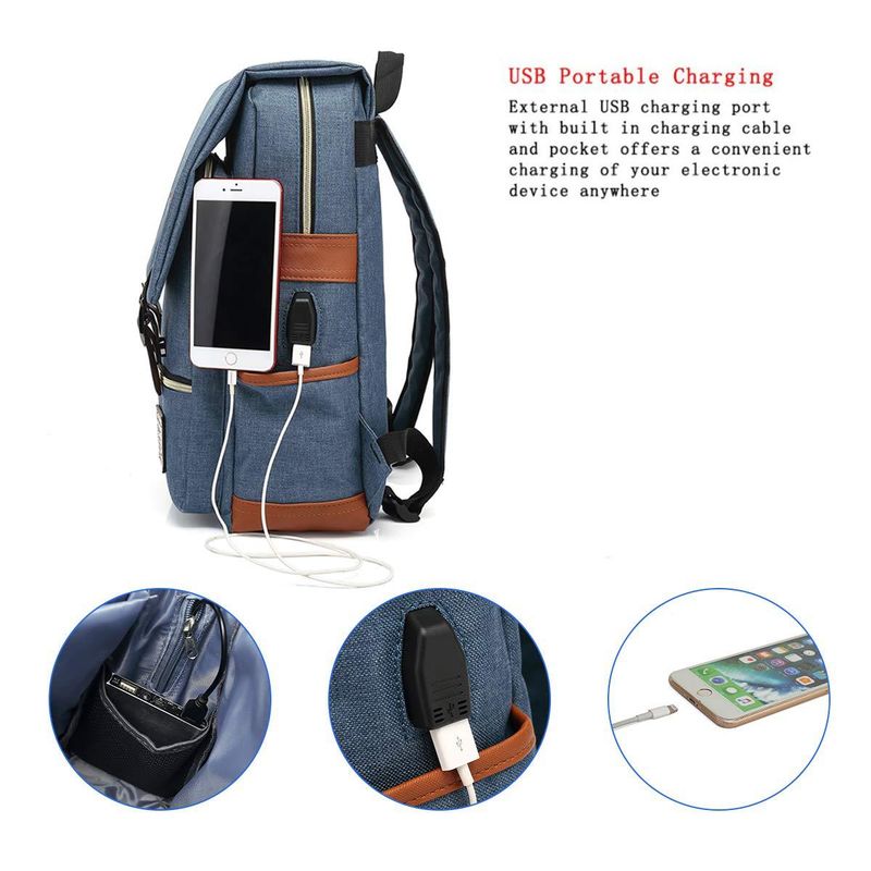 Zaino moda grande borsa da viaggio in tela per uomo e donna personalizzata per computer con USB_voghion.com