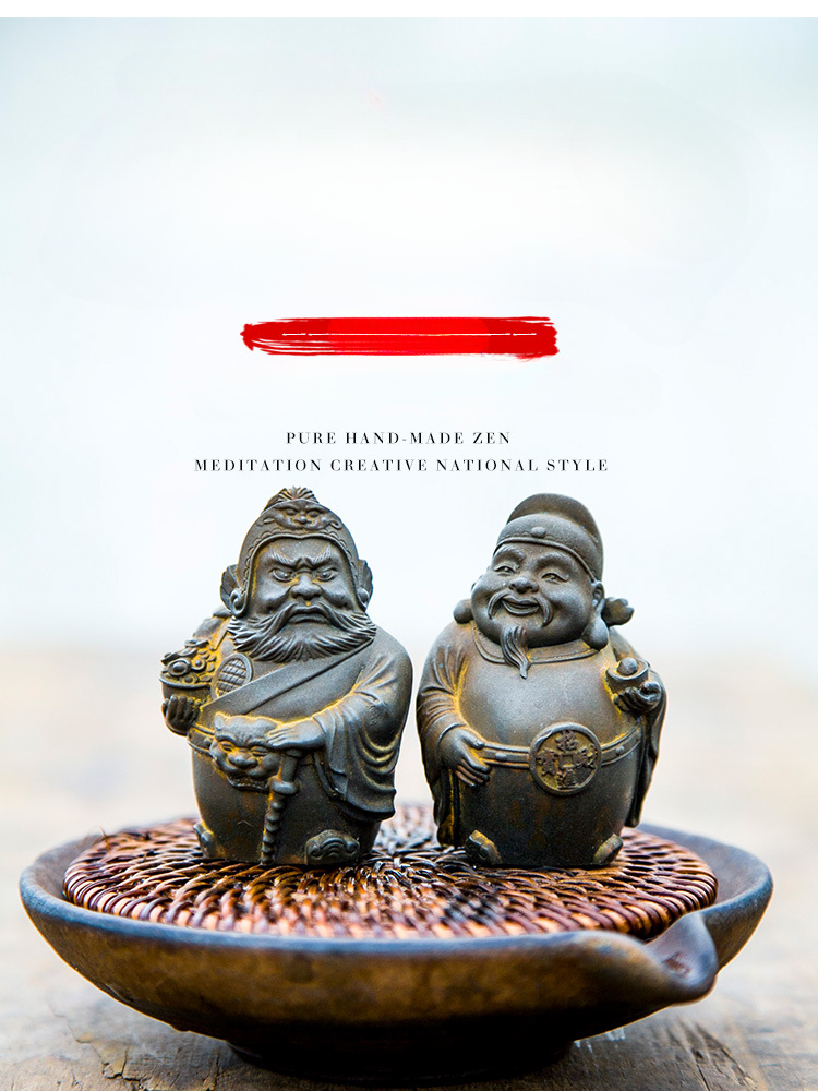 Creative New Chinese Style God Of Wealth Rust Mini Desktop Ornament For Study Living Room Tea Table_voghion.com