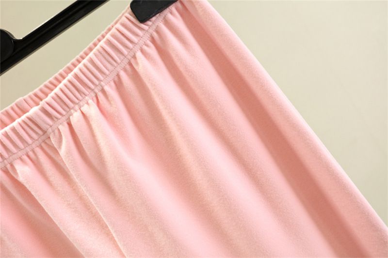 Pantaloni a maniche lunghe con scollo a V e piccoli pantaloni in velluto tedesco autunno inverno nuovi, da casa, larghi e semplici, tinta unita, pigiama taglie forti_voghion.com