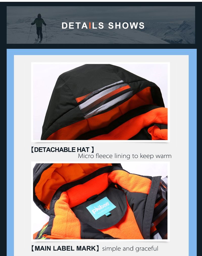 001 Comercio electrónico transfronterizo Nuevo PHIBEE Conjunto de esquí infantil Little Elephant para niño, chaqueta y pantalón gruesos y cálidos_voghion.com