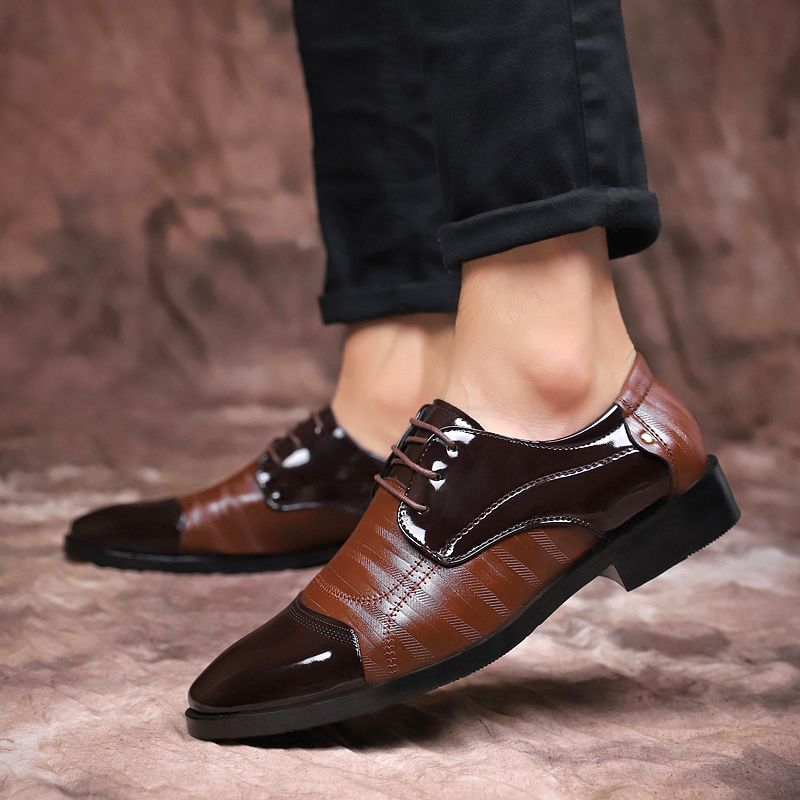 Zapatos de cuero puntiagudos de negocios para hombres de alta calidad, zapatos formales_voghion.com