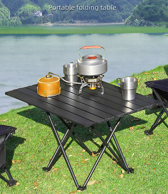 Outdoor Camping Table Folding Picnic Ultra-light Stall Portable Roll_voghion.com