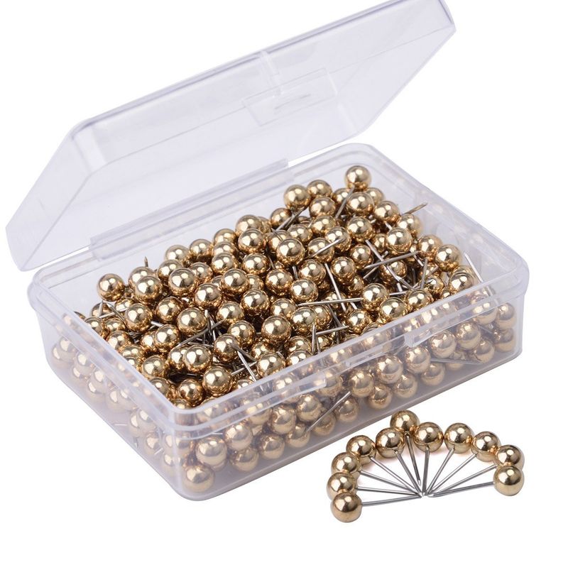 Factory direct office cork board fixed multi-color metal rose gold plastic pin ball ground pin_voghion.com