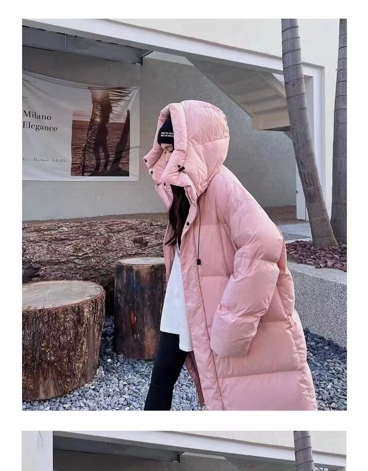 Women's Oversized Hooded Long Puffer Coat Winter Warm Thick Down Alternative Jacket With Pockets (Pink, Black, Khaki, Beige)_voghion.com