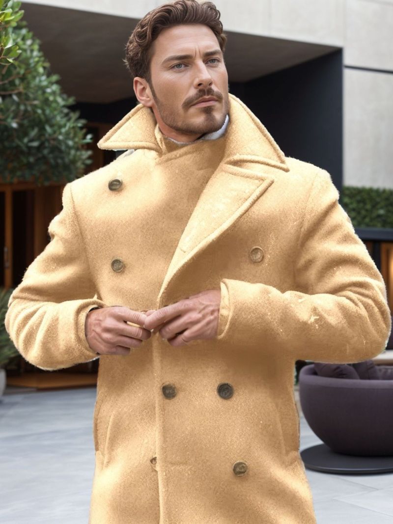 European style new clothing, British gentleman's men's mid to length long sleeved coat, autumn and winter woolen coat_voghion.com