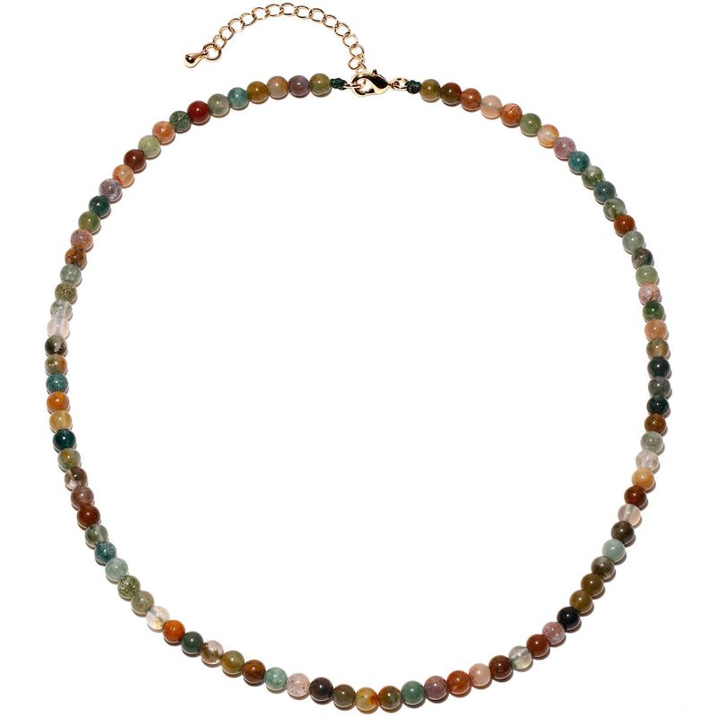 Collana con perline di agata e ossidiana di cristallo da 6 mm in pietra naturale, catena per clavicola alla moda da donna Dopamine_voghion.com