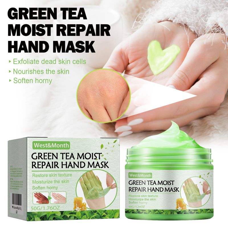 West&Month Green Tea Moist Repair Hand Mask, Moisturizing Tender Skin Removing Dead Skin Preventing Dry Cracking And Firming Care Hand Mask_voghion.com