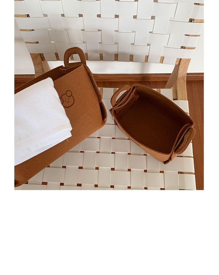 Bear Felt Foldable Toy Storage Bin Dirty Laundry Basket Desktop Organizer Box For Cosmetics And Snacks 2025_voghion.com