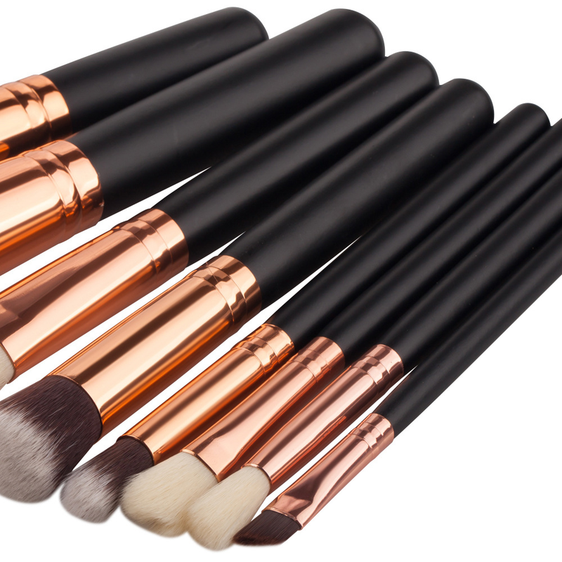 8-teiliges Make-up-Pinsel-Set, Make-up-Werkzeuge, Hautfarbe, Braun, Gold, Schönheit, Make-up, Lidschattenpinsel, GUJHUI_voghion.com