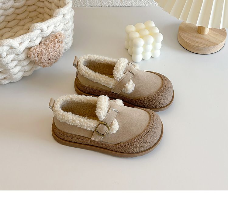 Kids' Winter Fur-Lined Boots – Cozy Faux Shearling Slip-On With Anti-Slip Rubber Sole (Brown, Adjustable Hook & Loop Strap)_voghion.com