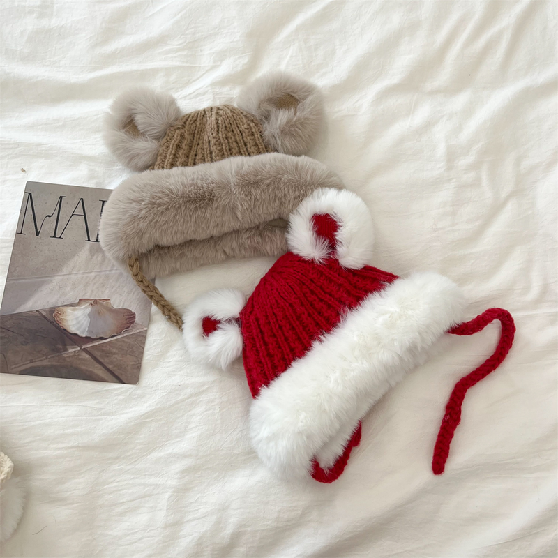 Cappelli per bambini Cappelli invernali per ragazze Pullover Plus Velluto Cappelli per orecchie da bambino per uomo e donna Autunno e inverno Cappelli Lei Feng per bambini spessi e caldi_voghion.com
