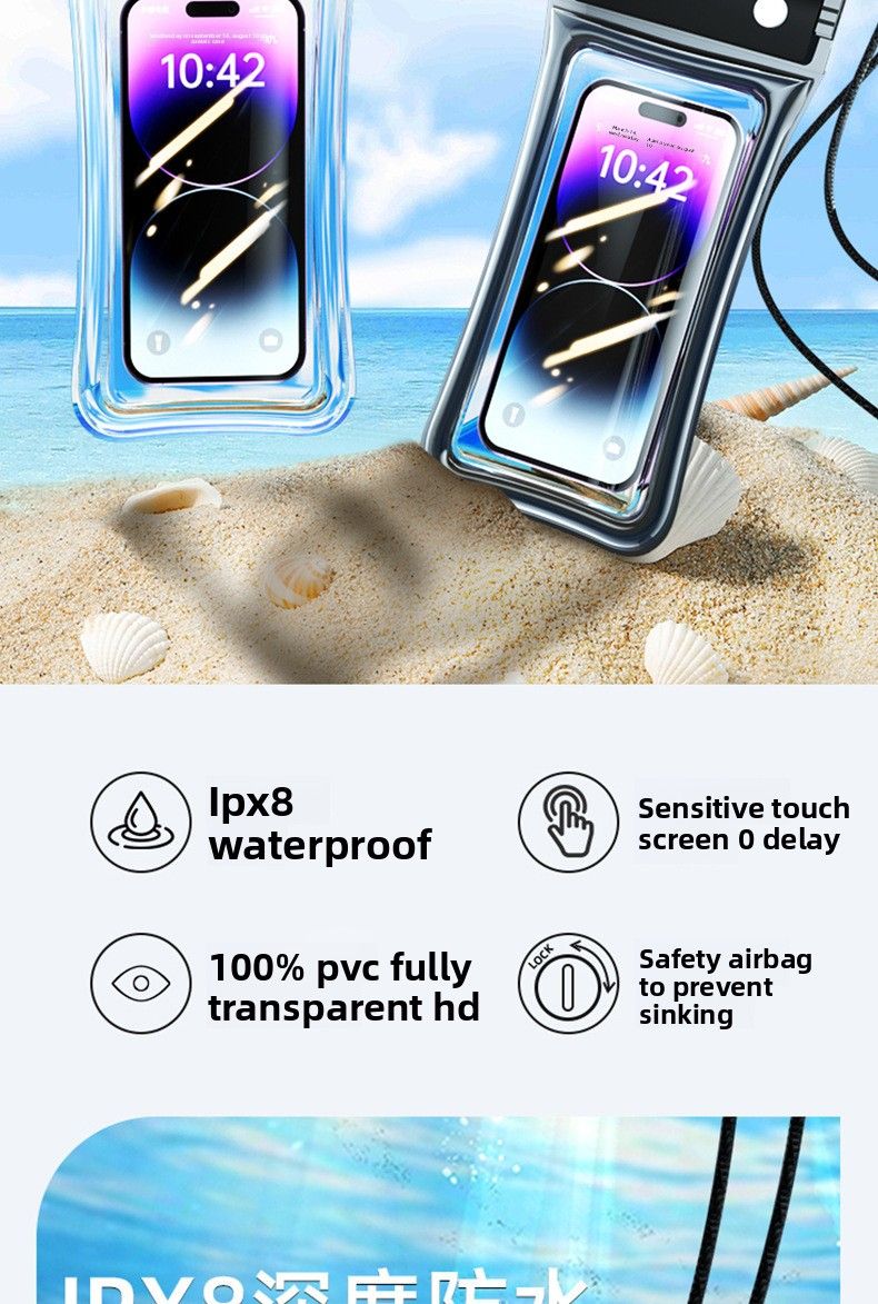 Wasserdichte Handytasche mit schwimmendem Touchscreen-Airbag, Schwimmen, Rafting, 70 % Rabatt auf gradversiegelte Tauchtasche für Fahrer_voghion.com
