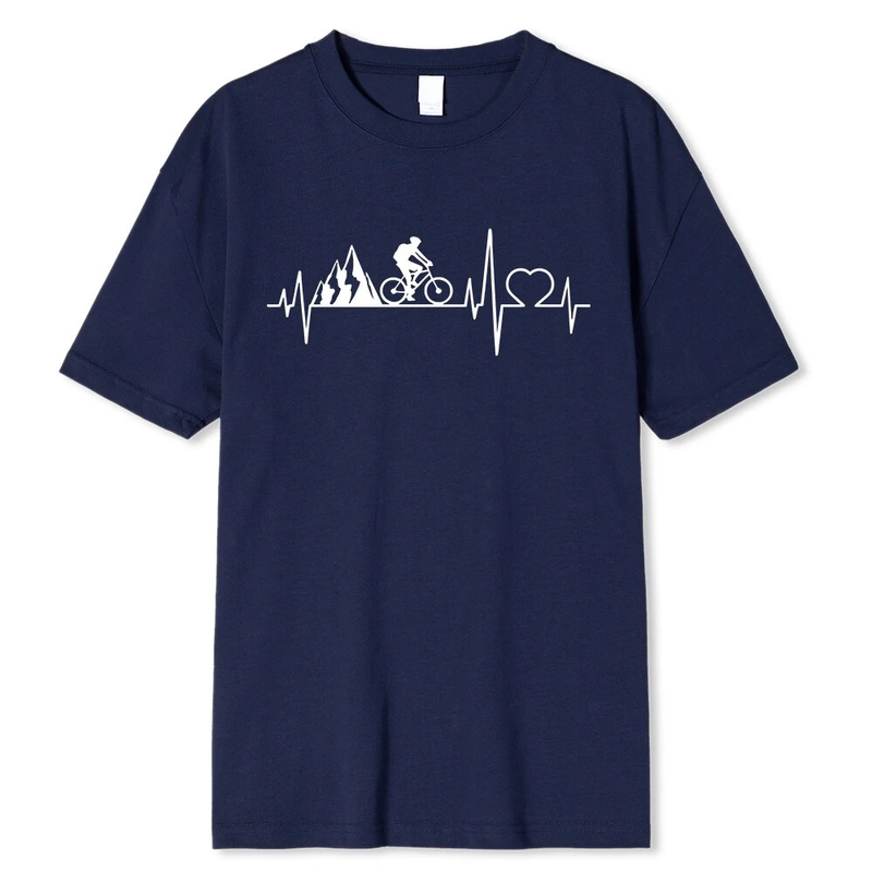 VTT battement de coeur vélo hommes T-shirts décontracté imprimé 2024 été manches courtes noir t-shirt T-shirts grande taille Camiseta_voghion.com