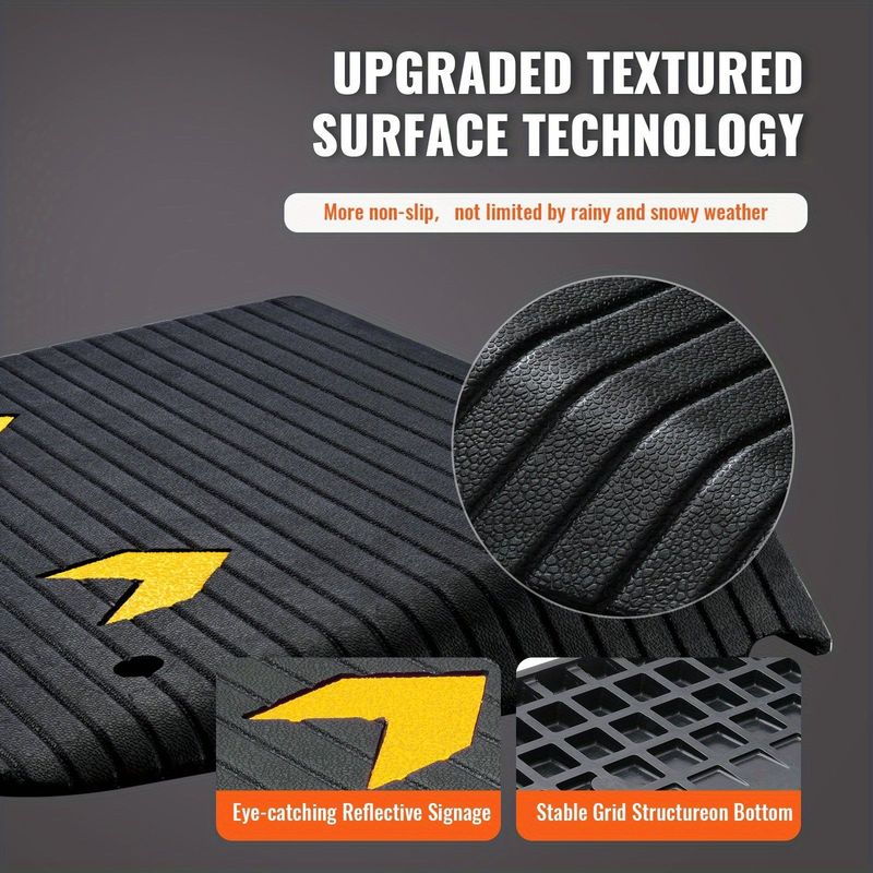 Upgraded 4" Rise Rubber Threshold Ramp With Single Channel | Non-Slip Textured Surface | Heavy-Duty Design Supports 33, 069 Lbs | Ideal For Wheelchairs, Scooters, And Shelf Liners_voghion.com