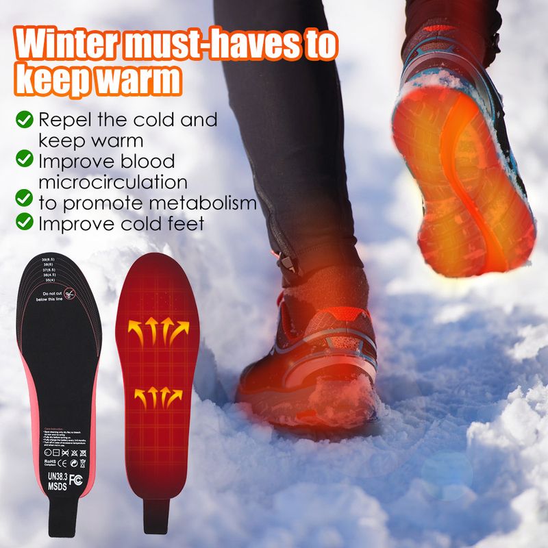 Plantillas calefactoras eléctricas para invierno, recargables, de 2100 mAh, con control remoto, para acampar, calentador de pies, se puede cortar la almohadilla de los zapatos._voghion.com
