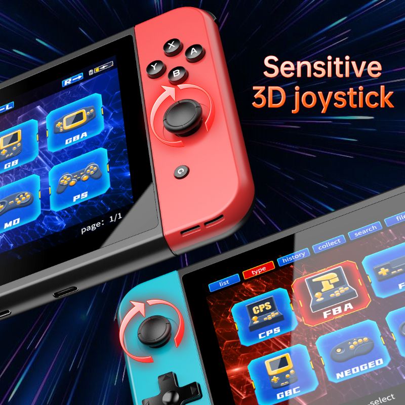 POWKIDDY X70 Handheld Console 7 Inch Video Players Supports 2 USB Controllers PS1 Game Connect To An HD TV_voghion.com