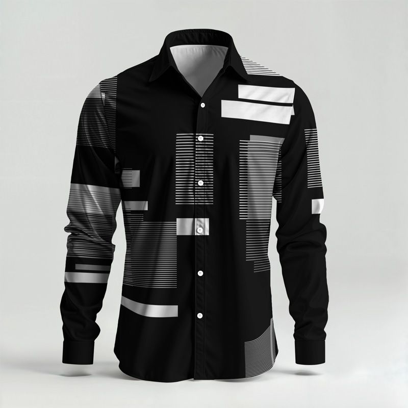Camicia da uomo semplice, modello monopetto, con risvolto, nuova moda quotidiana, casual, comoda e ampia, da lavoro_voghion.com
