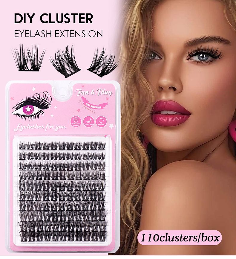 Falsche Wimpern Geteilte Künstliche Wimpern Einzelner Cluster Große Kapazität Tägliches Make-up Transplantierte Wimpern_voghion.com