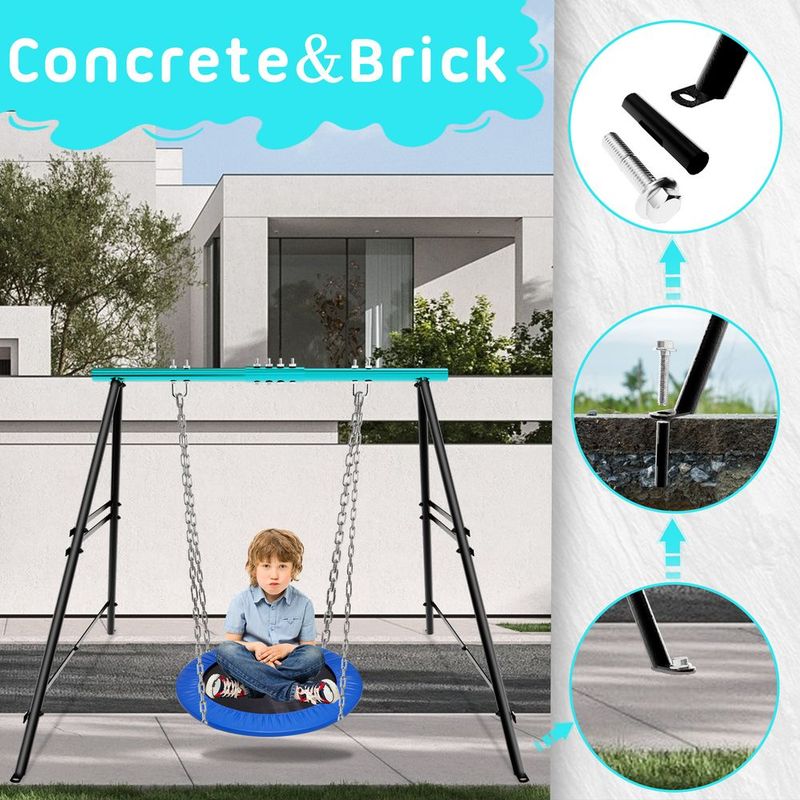 Swing Sets For Backyard, Outdoor Porch Swing Frame, Hammock Chair Stand Only, Max Load 550Lbs A-Frame Swing Stand, Swing Set For Patio, Playground, Park, Swing Not Include_voghion.com