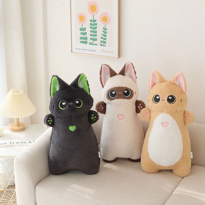 Peluche simpatico gatto siamese blu arancione mucca e maialino moccioso stili disponibili_voghion.com