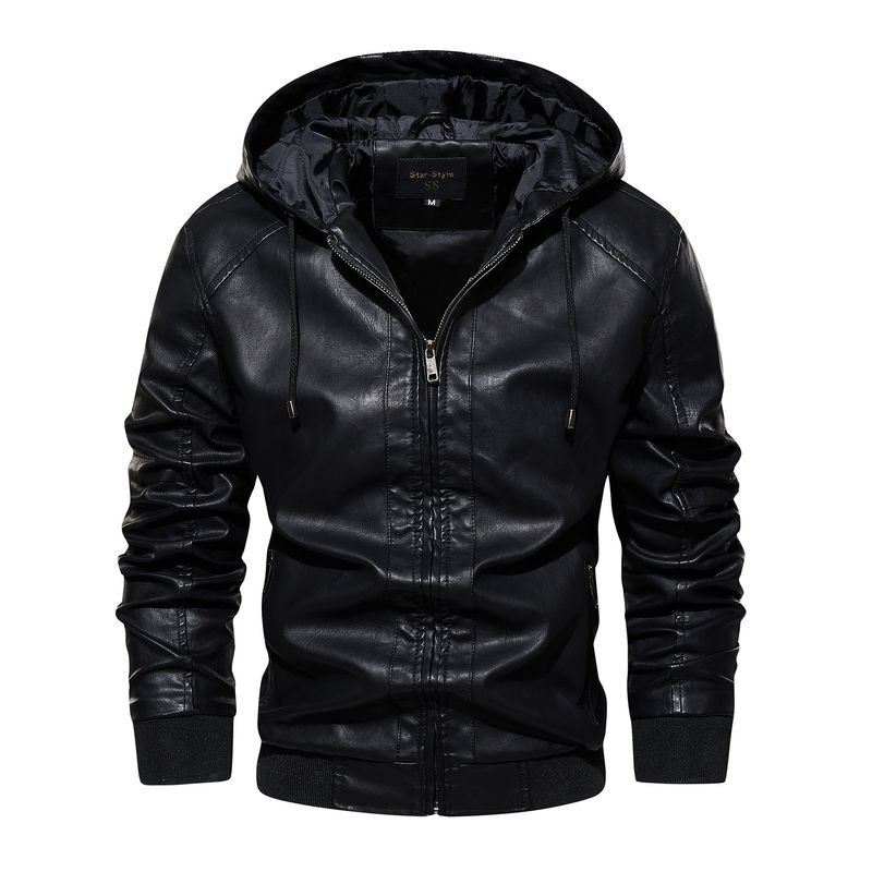 Men's Clothing retro washed leather jacket Men's leather jacket leather jacket_voghion.com