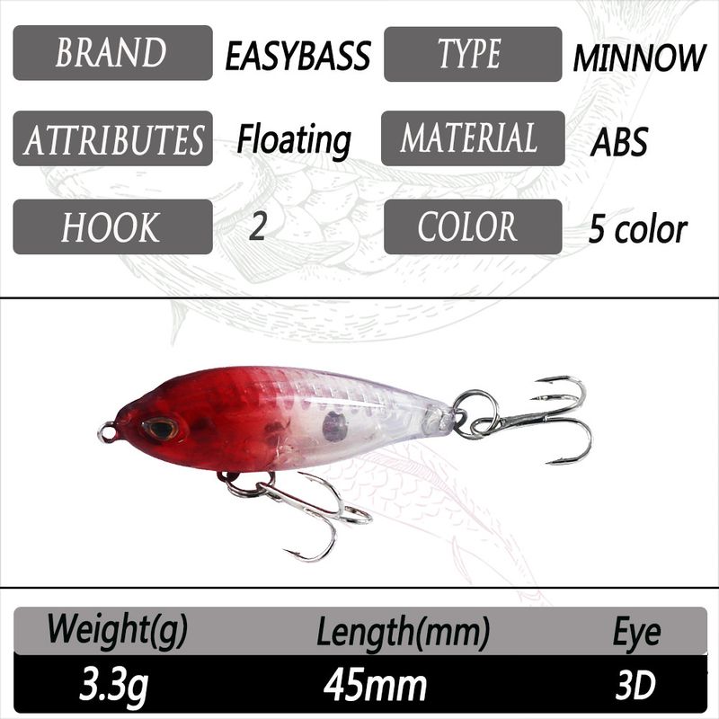 Lure 4.5cm/3.3g Mini Pencil Floating Bionic Bait For And Mandarin Fish_voghion.com