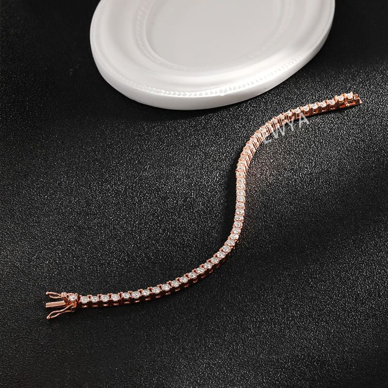 Echtes 2,5/3/4/5/6,5 MM Voll-Moissanit-Tennisarmband für Damen und Herren, S925 versilbert, 18 K Gelbgold, Diamantarmbänder_voghion.com
