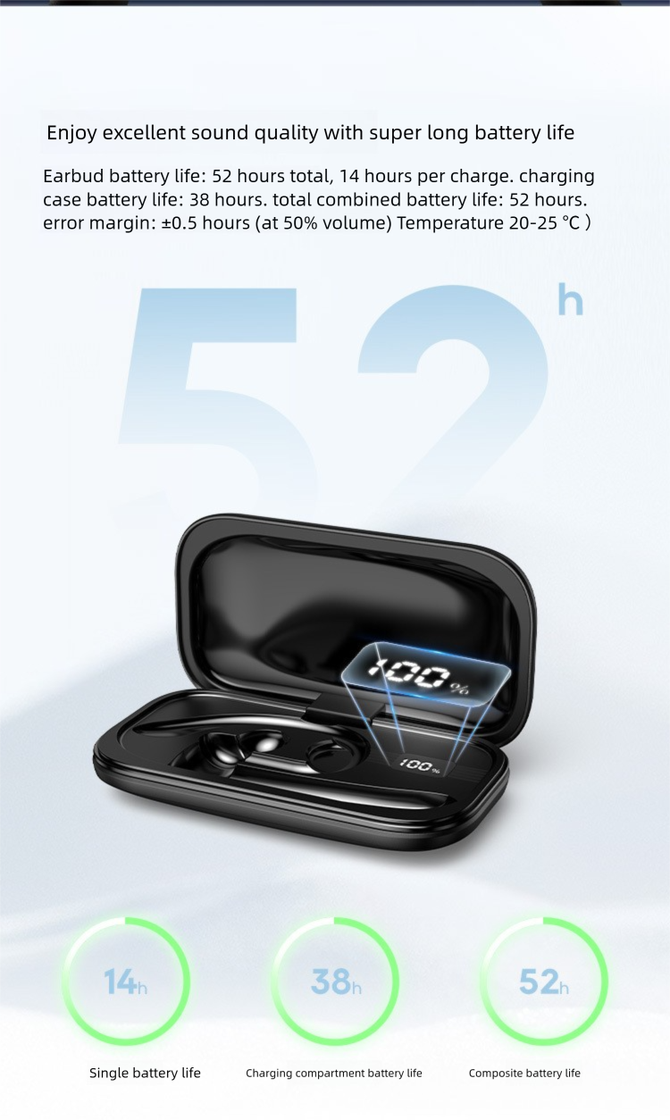 Nuovo auricolare Bluetooth ANC wireless con riduzione del rumore delle chiamate, con una sola rotazione e durata della batteria super grande_voghion.com