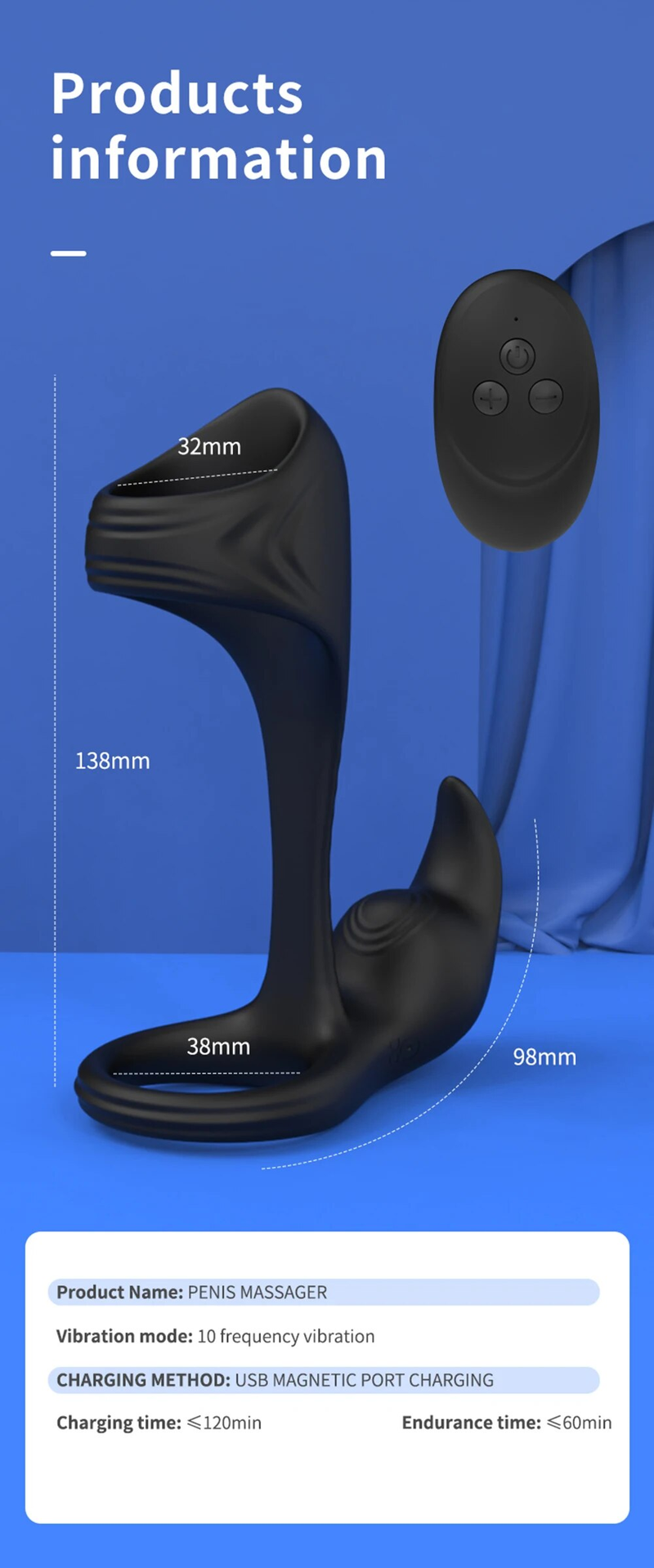 Vibrating Ring Vibrator Delay Ejaculation G Spot Clit Stimulate Massager Sex Toys for Men Couple Dick Sleeve_voghion.com