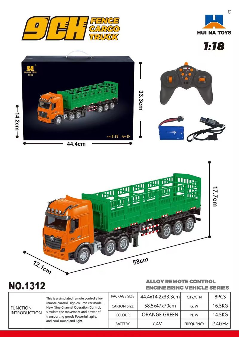 Mother & Kids 1:18 Scale 9-Channel Remote Control Alloy Fire Truck Realistic Design LED Lights Premium Construction Vehicle Toy For Kids & Collectors_voghion.com