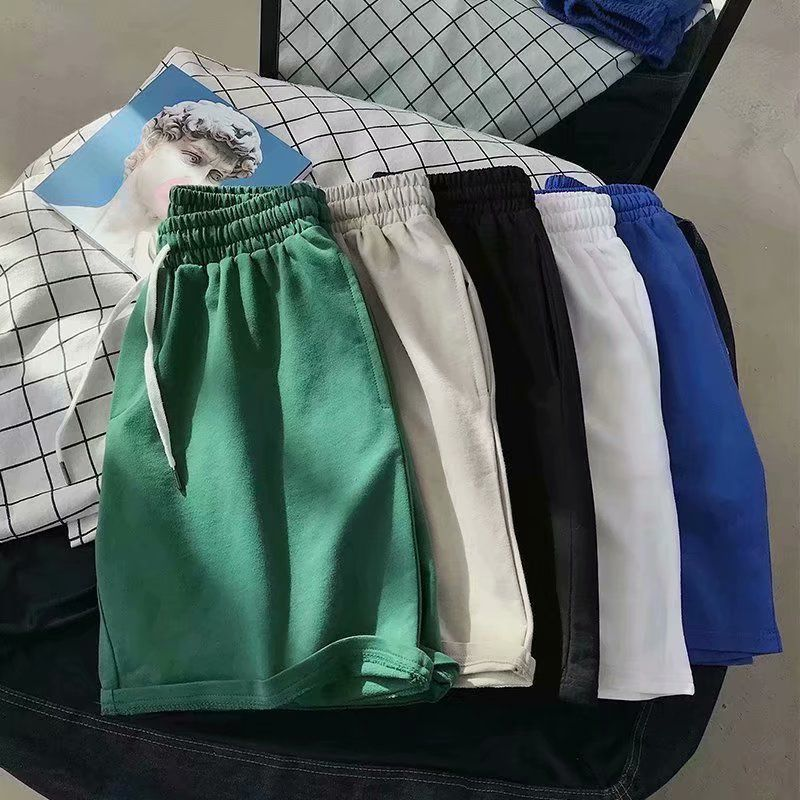 Pantalones cortos deportivos de verano para hombre, pantalones holgados informales para playa, pantalones cortos de color liso, pantalones grandes de tendencia._voghion.com