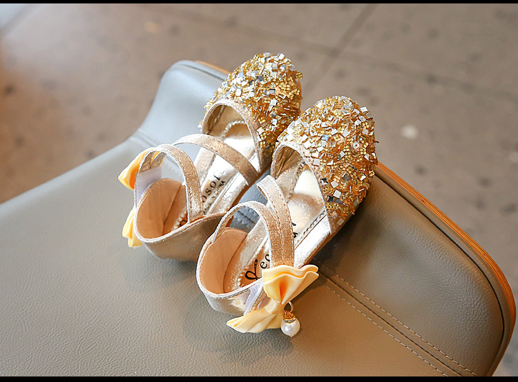 Chaussures de princesse simples à paillettes pour filles, édition coréenne, nouvelle collection printemps/été 2024_voghion.com