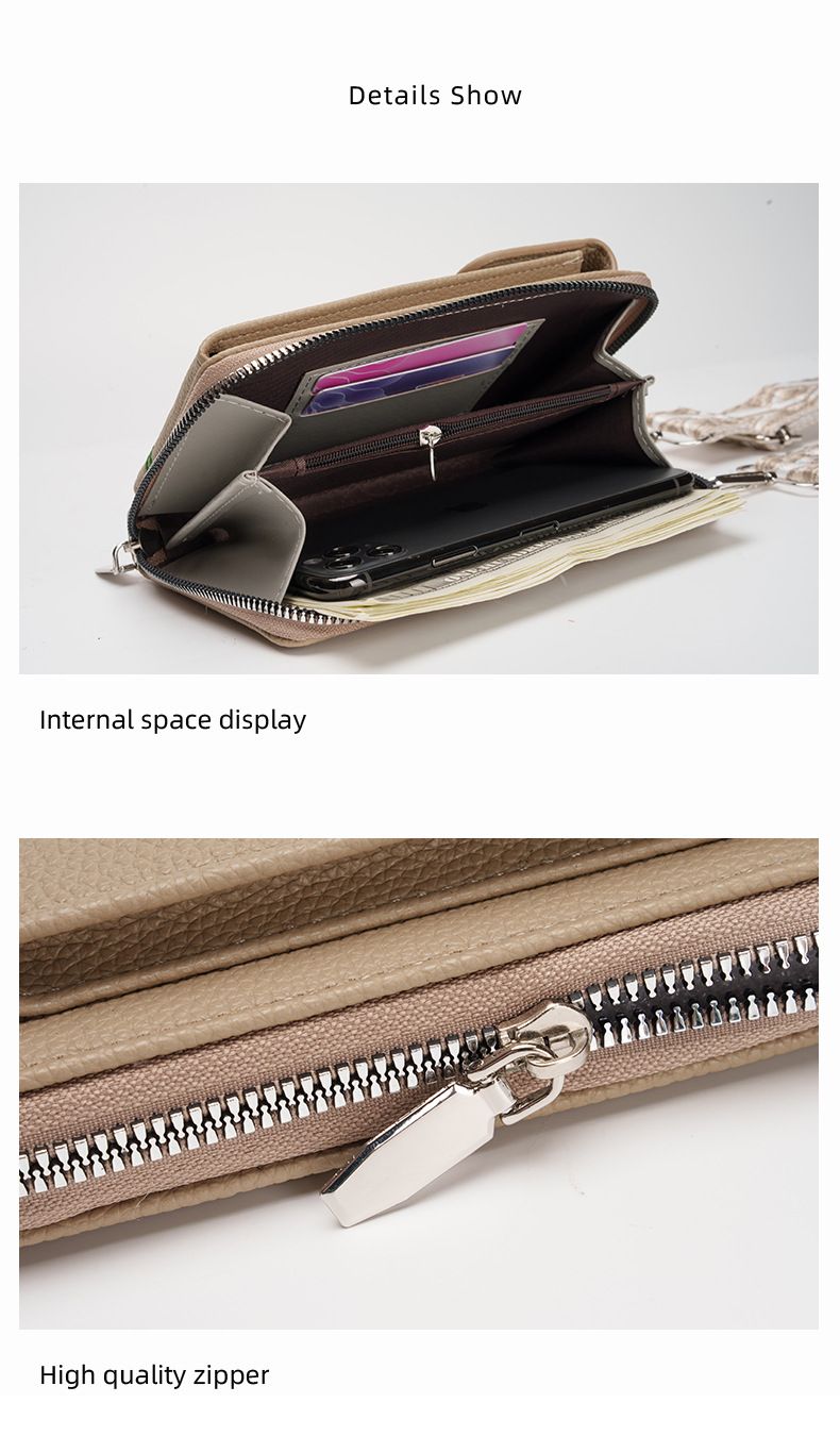 Handytasche mit besticktem Design, Umhängetasche für eine Schulter, multifunktionale Handytasche für Damen, Geldbörse, Vintage-Damentasche_voghion.com