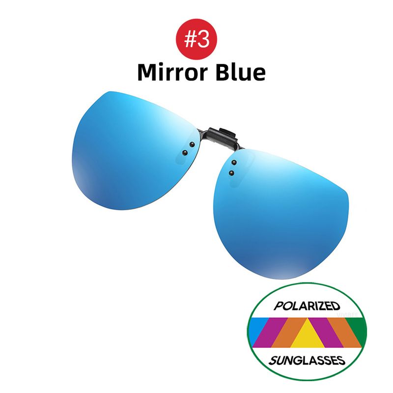 Lunettes de soleil polarisées à clipser pour homme VIVIBEE - Miroir bleu - Verres gris UV400 - Pour la conduite de nuit_voghion.com