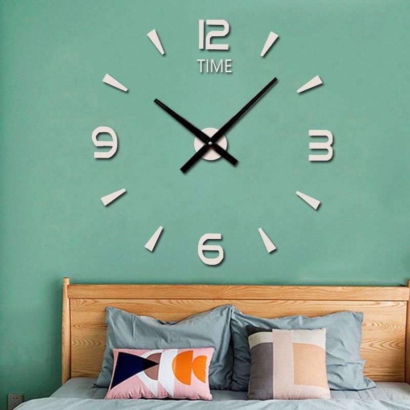 Dreidimensionales Acryl-Wohnzimmer, TV-Hintergrund-Wandaufkleber, leuchtende Uhr, kreative dekorative Uhr_voghion.com