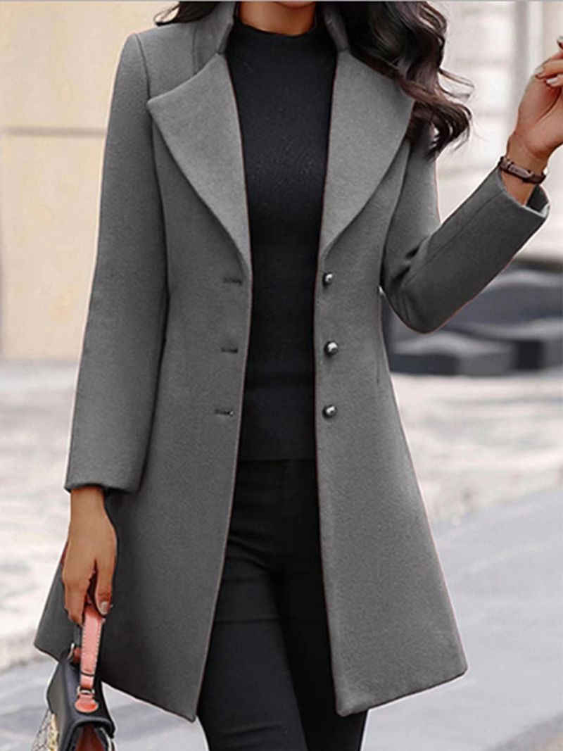 Winter New Korean Style Slim Fit Mittellanger Wollmantel 2025 für Damen_voghion.com