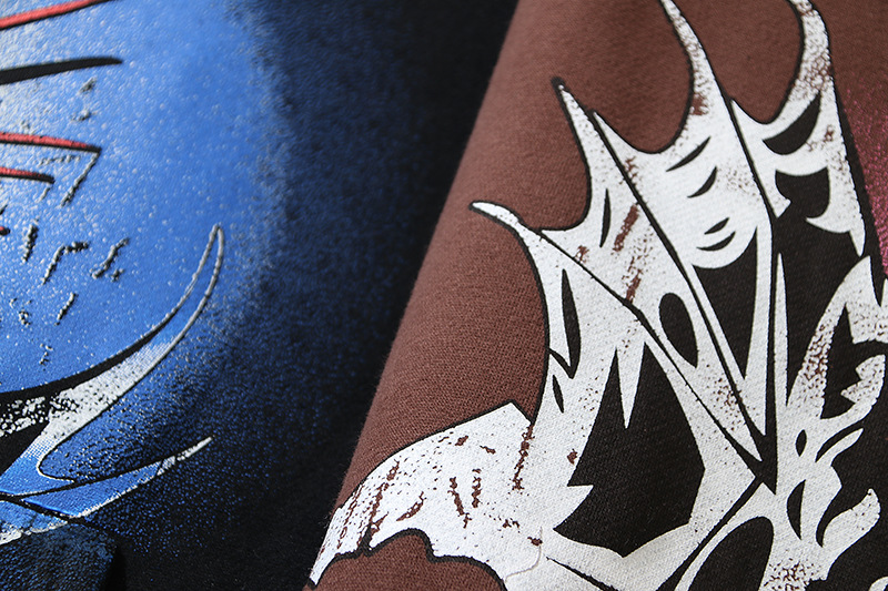 Men's vintage Eagle monogram print hoodie loose-fitting hoodie_voghion.com