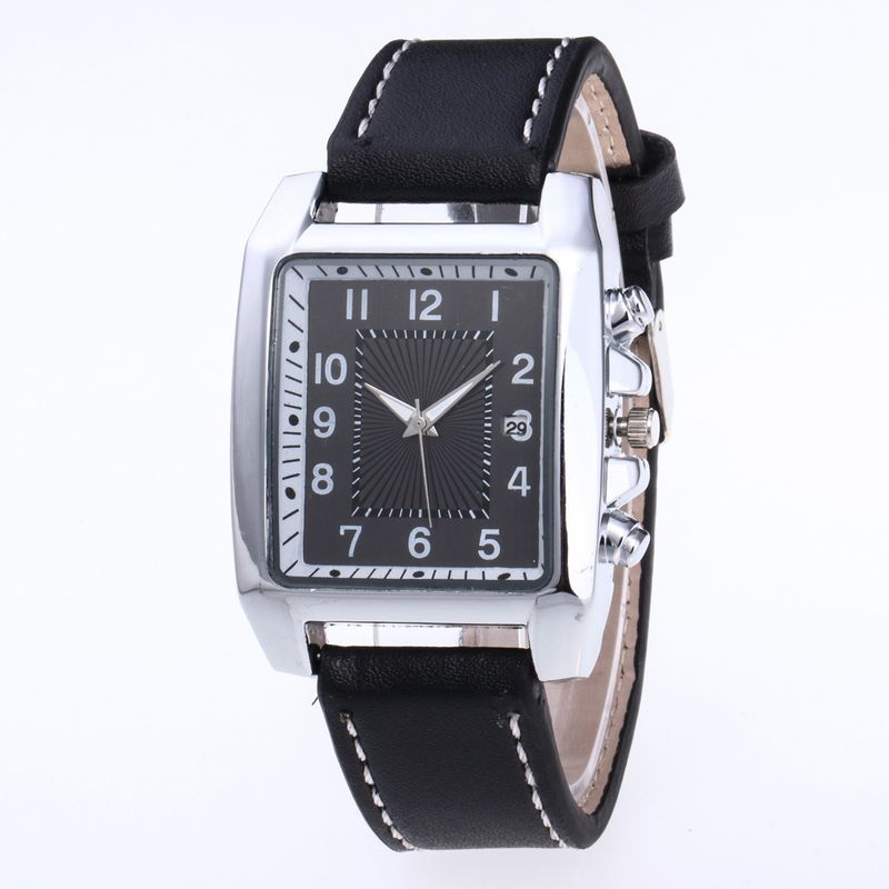 Men's Belt Square Digital Calendar Men's Watch Steel Belt Calendar Men's Watch A Generation No Logo_voghion.com