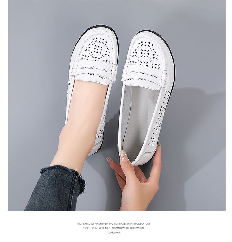 2024 Neue Krankenschwester Casual Hollow Damen Single Bean Mom's Schuhe, Kuhmuskelsohlen_voghion.com