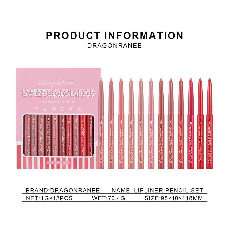 12-Piece Lipstick & Lip Liner Set For Women - Long-Lasting, Non-Fading, Matte Finish, With Beige Brown Shades Included_voghion.com