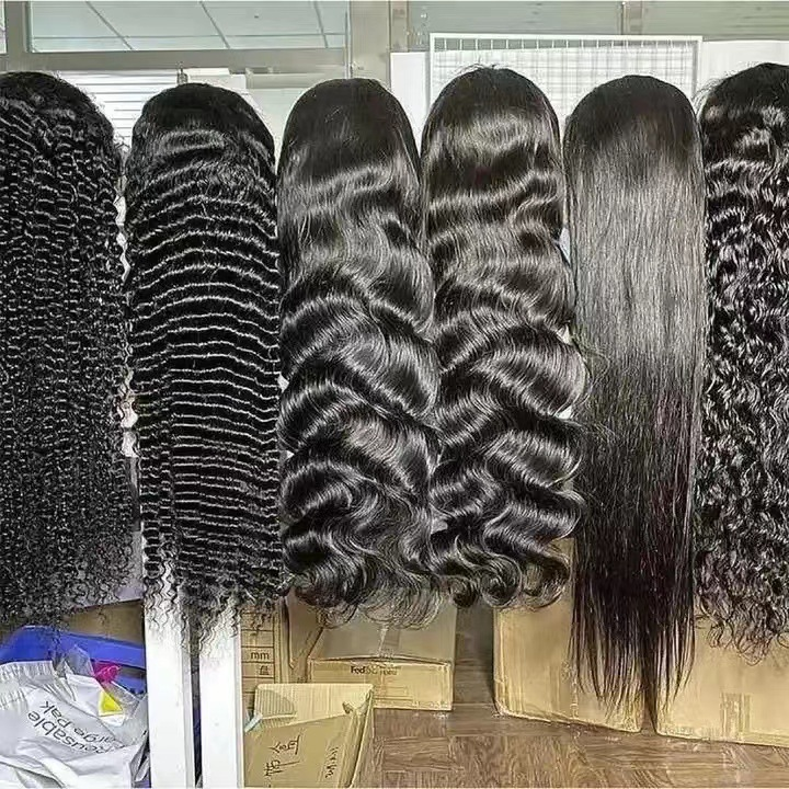 Perruque avant en dentelle couvre-chef complet cheveux longs raides 4 * 4 perruque avant en dentelle perruques longues droites marchandises trouvées_voghion.com