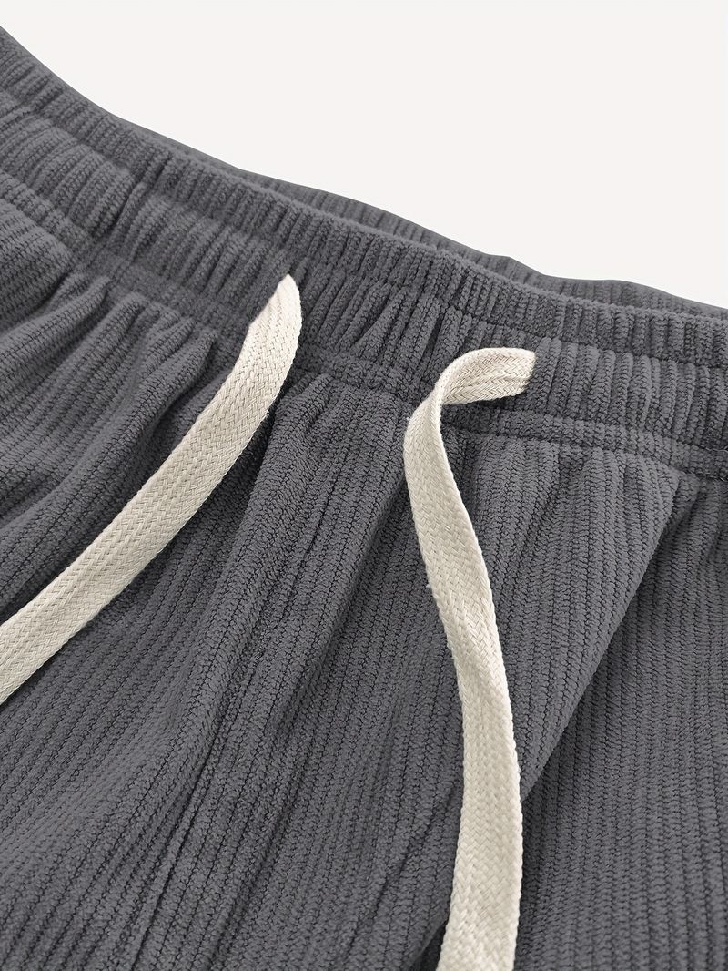 Men's Autumn New Comfortable Long Pants Loose Logo Corduroy Fabric Casual Pants_voghion.com