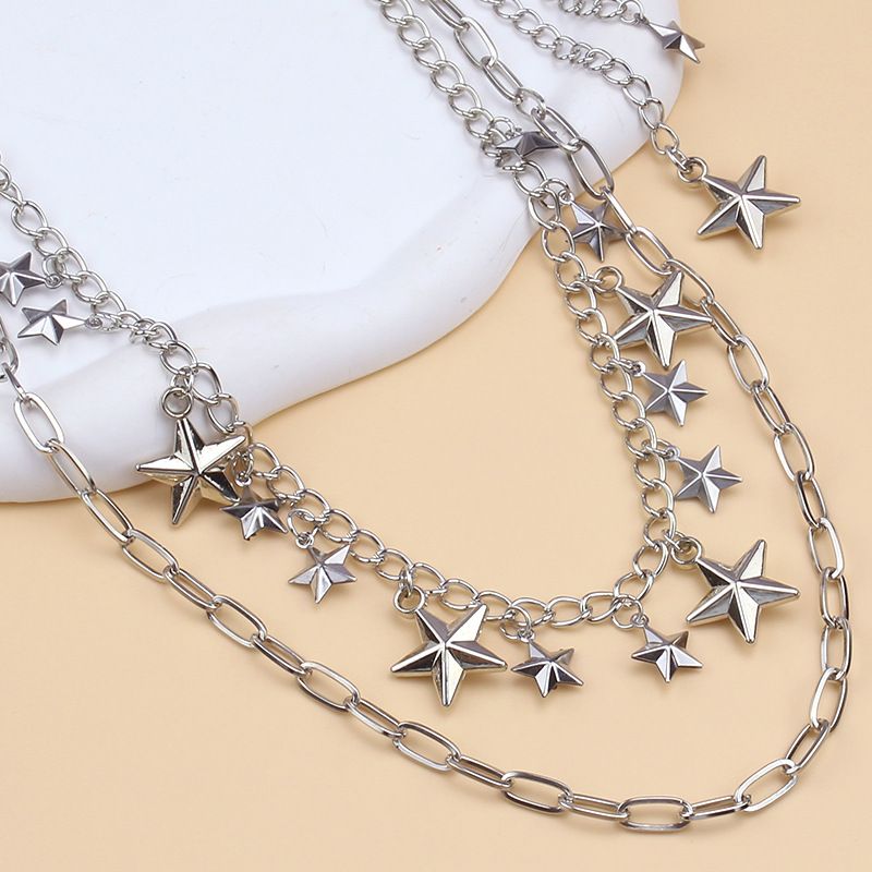 Personalized Double Layered Metal Pentagram Chain Hip Hop Punk Trendy Cool Men's And Women's Pants Accessories_voghion.com