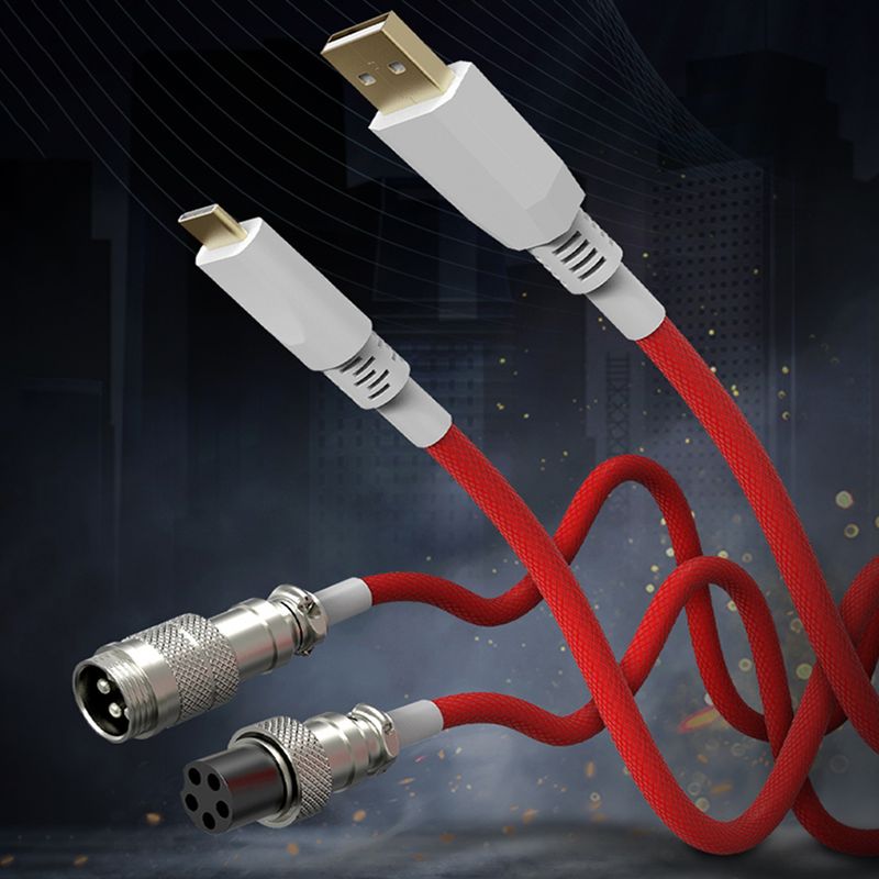 C tipa USB kabeļa mehāniskā tastatūra satīta kabeļa vadu mehāniskā tastatūra Aviator galddatora aviācijas savienotājs_voghion.com